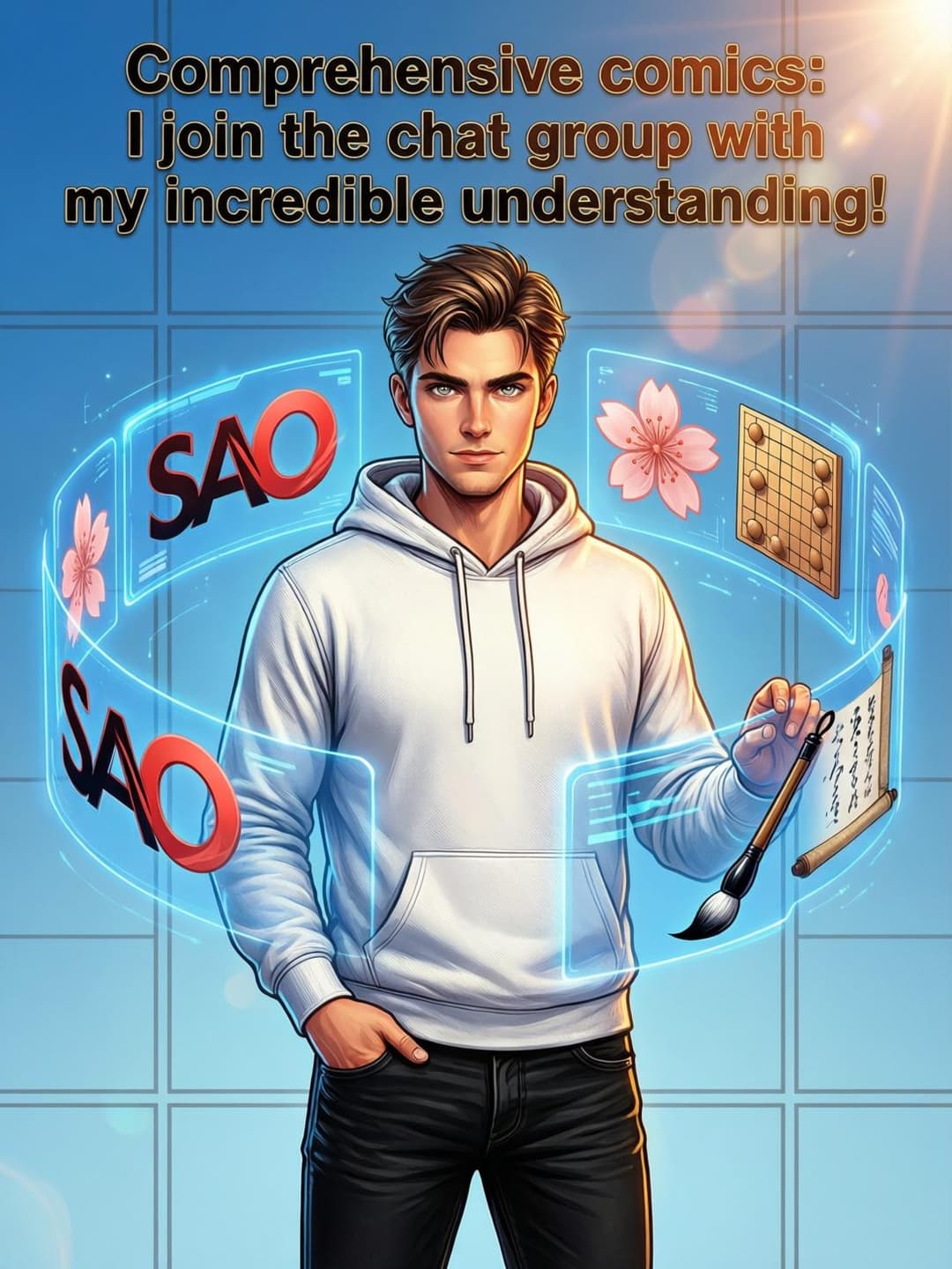 Comprehensive comics: I join the chat group with my incredible understanding! cover