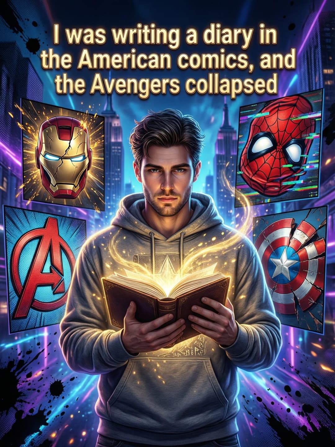 I was writing a diary in the American comics, and the Avengers collapsed cover