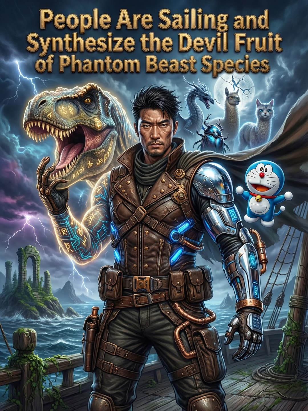 People are sailing and synthesize the devil fruit of phantom beast species cover