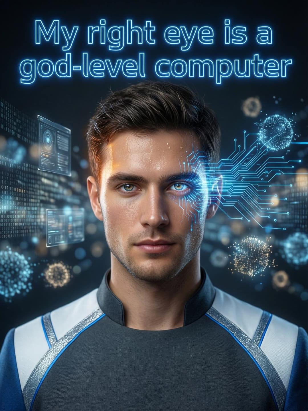 My right eye is a god-level computer. cover