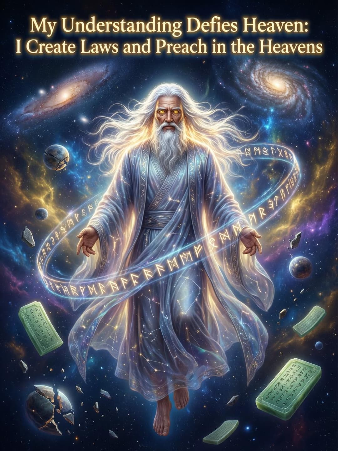 My understanding defies heaven: I create laws and preach in the heavens cover