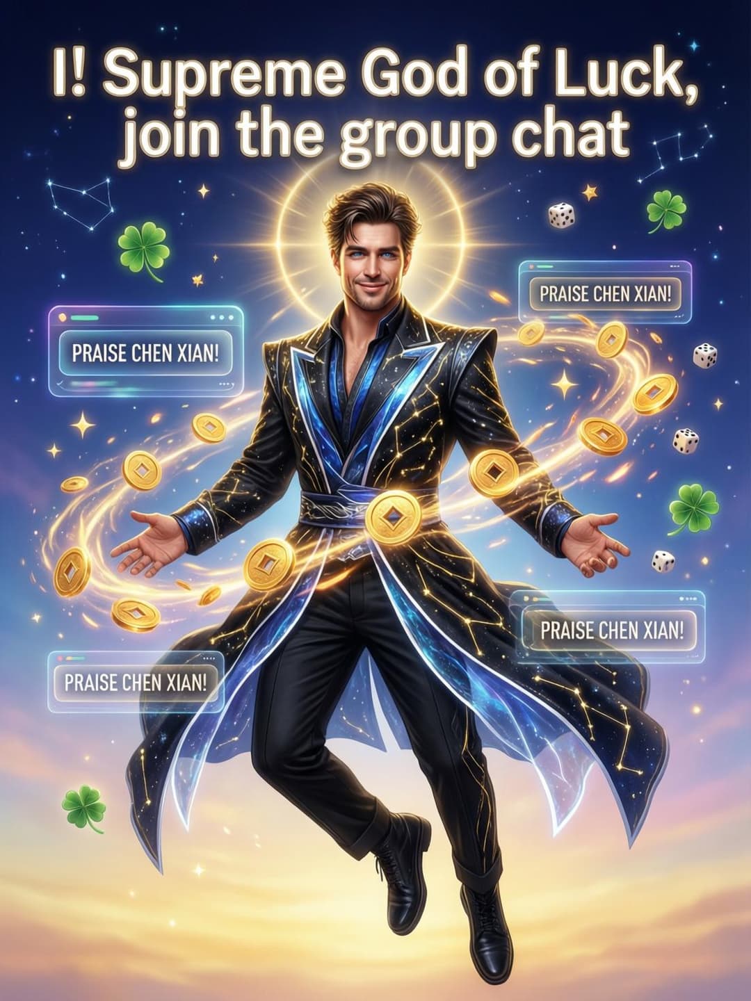 I! Supreme God of Luck, join the group chat cover