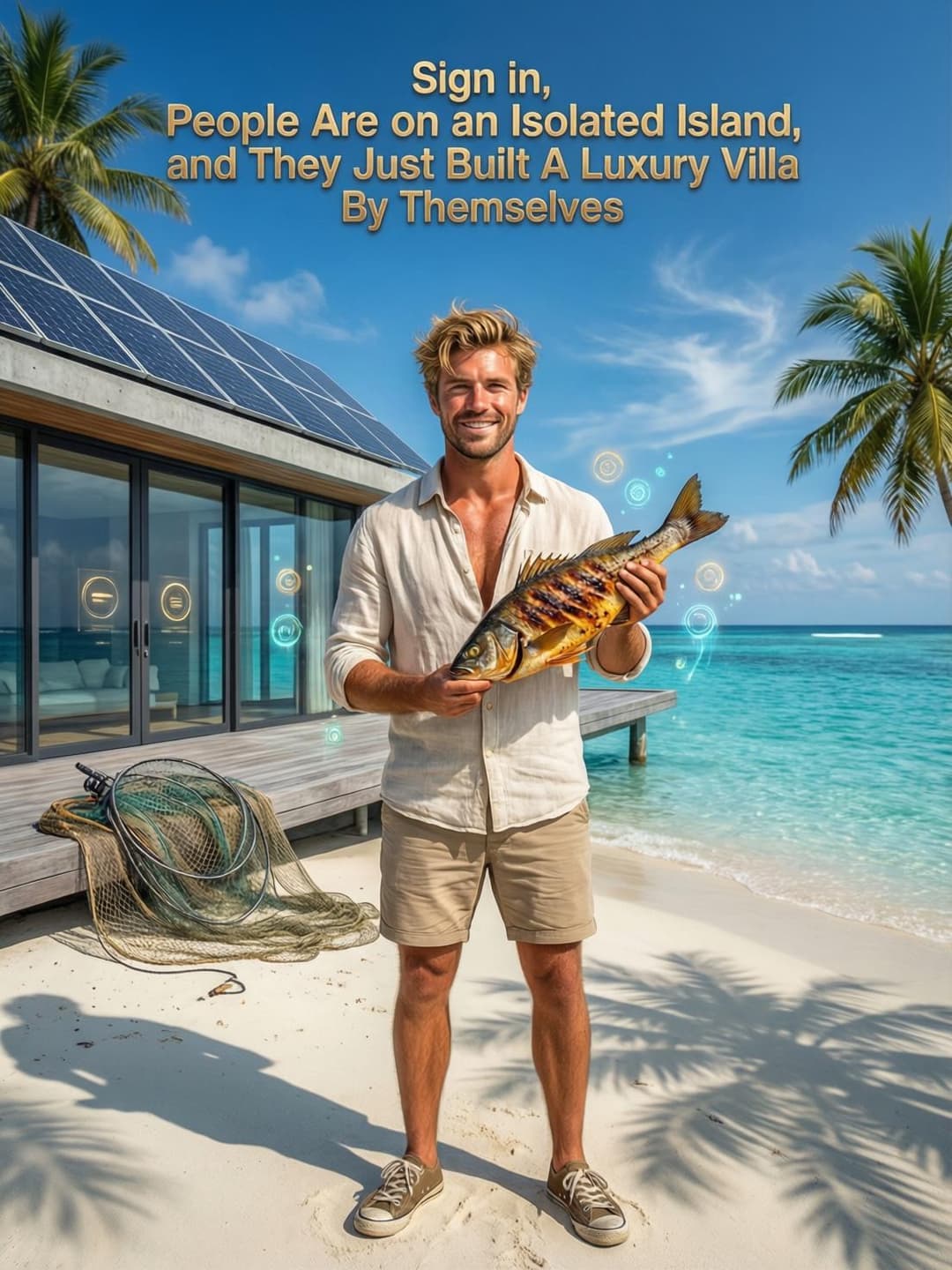 Sign in, people are on an isolated island, and they just built a luxury villa by themselves cover